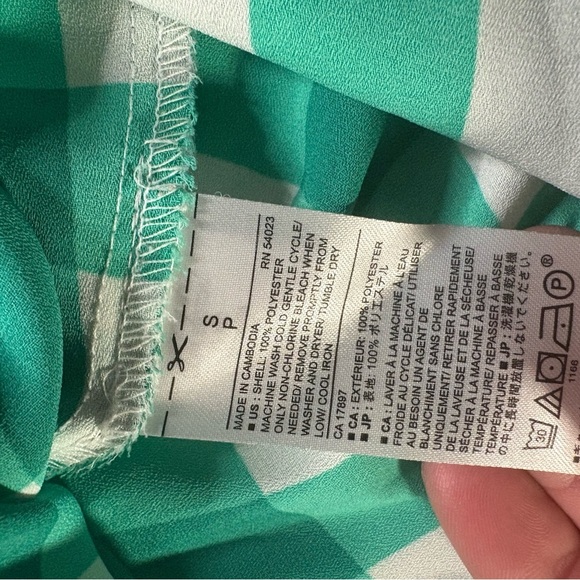 Banana Republic Teal and White Plaid Top - Picture 7 of 11